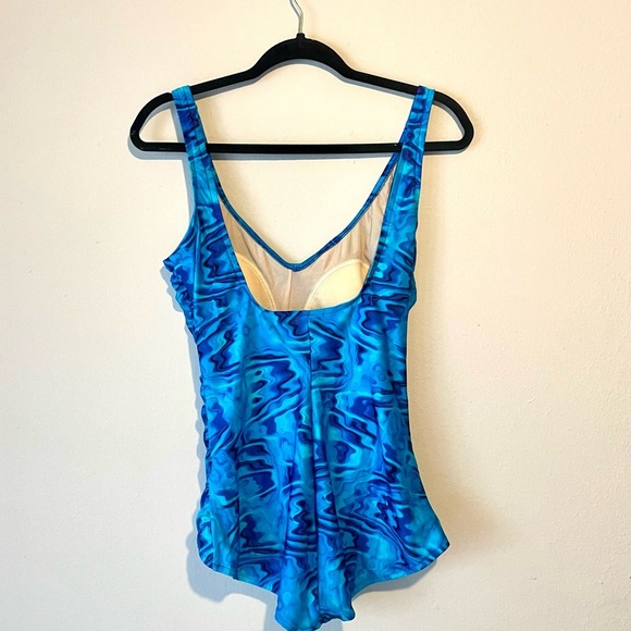 Speedo Blue Swirl One-Piece Swimsuit - Picture 6 of 9